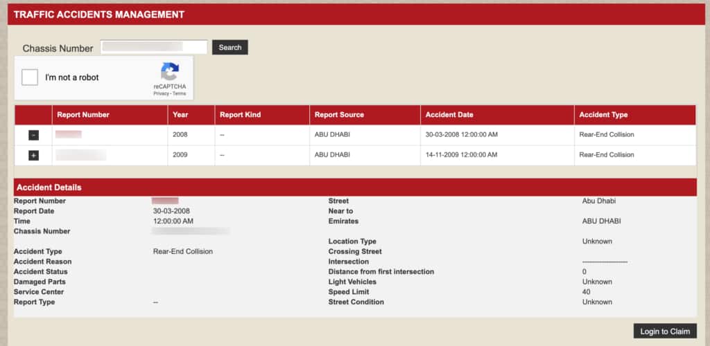 car accodent report